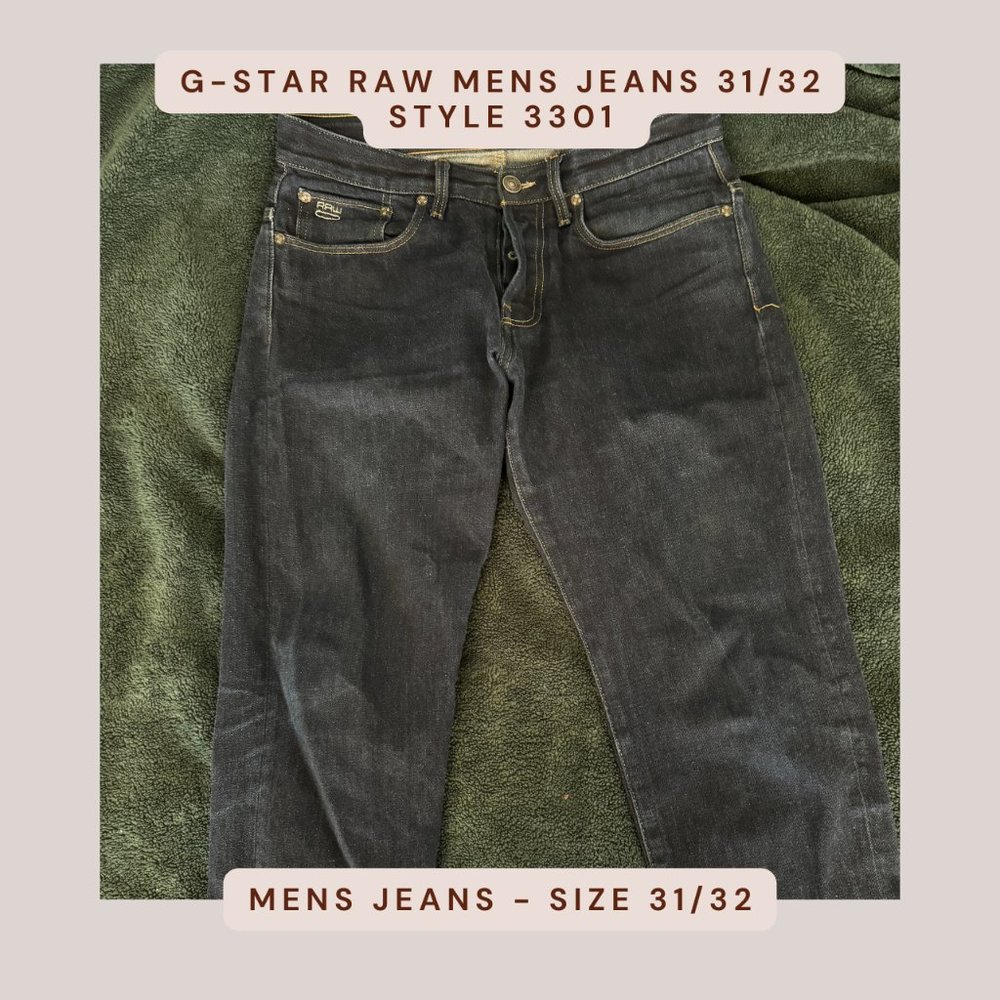 G-Star Raw Slim Men's Jean - Dark Wash - Size 31 Waist / 32 Length